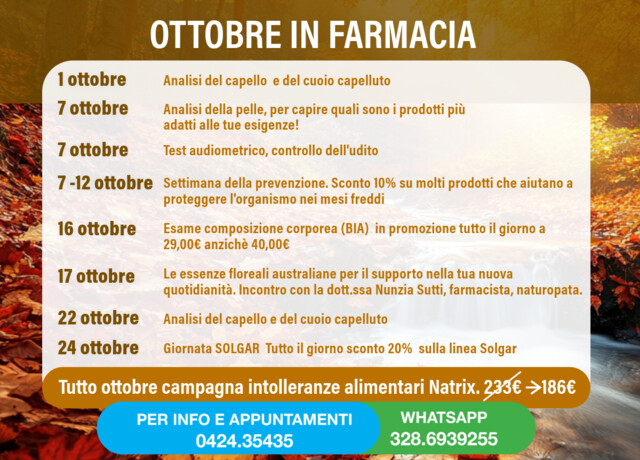 31/10 - ottobre in farmacia