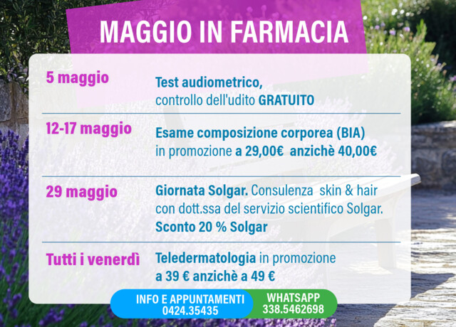 31/05 - Il mese di maggio in farmacia