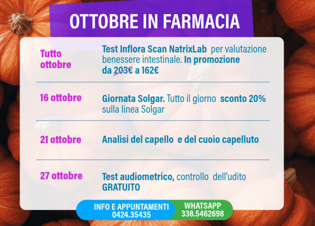31/10 - Il mese di ottobre in farmacia